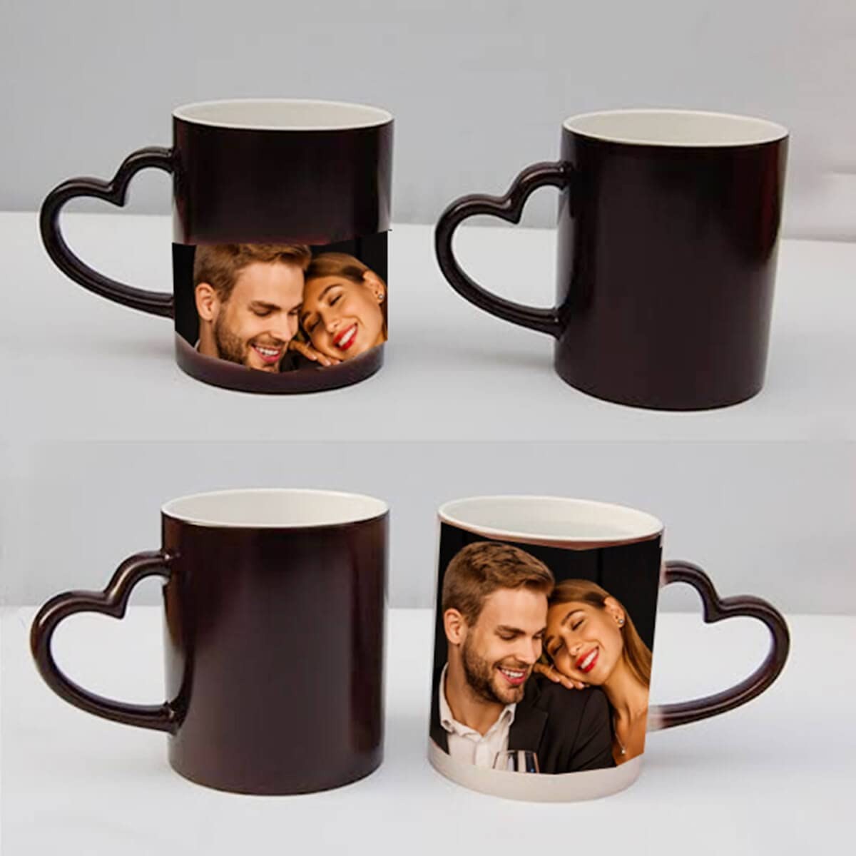 Magic Mug Printed with heart Handle - Your Personalized Design - Image 2